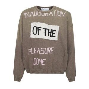 Paly Text-Detail Knitted Sweater With Ribbed Cuffs - NWT